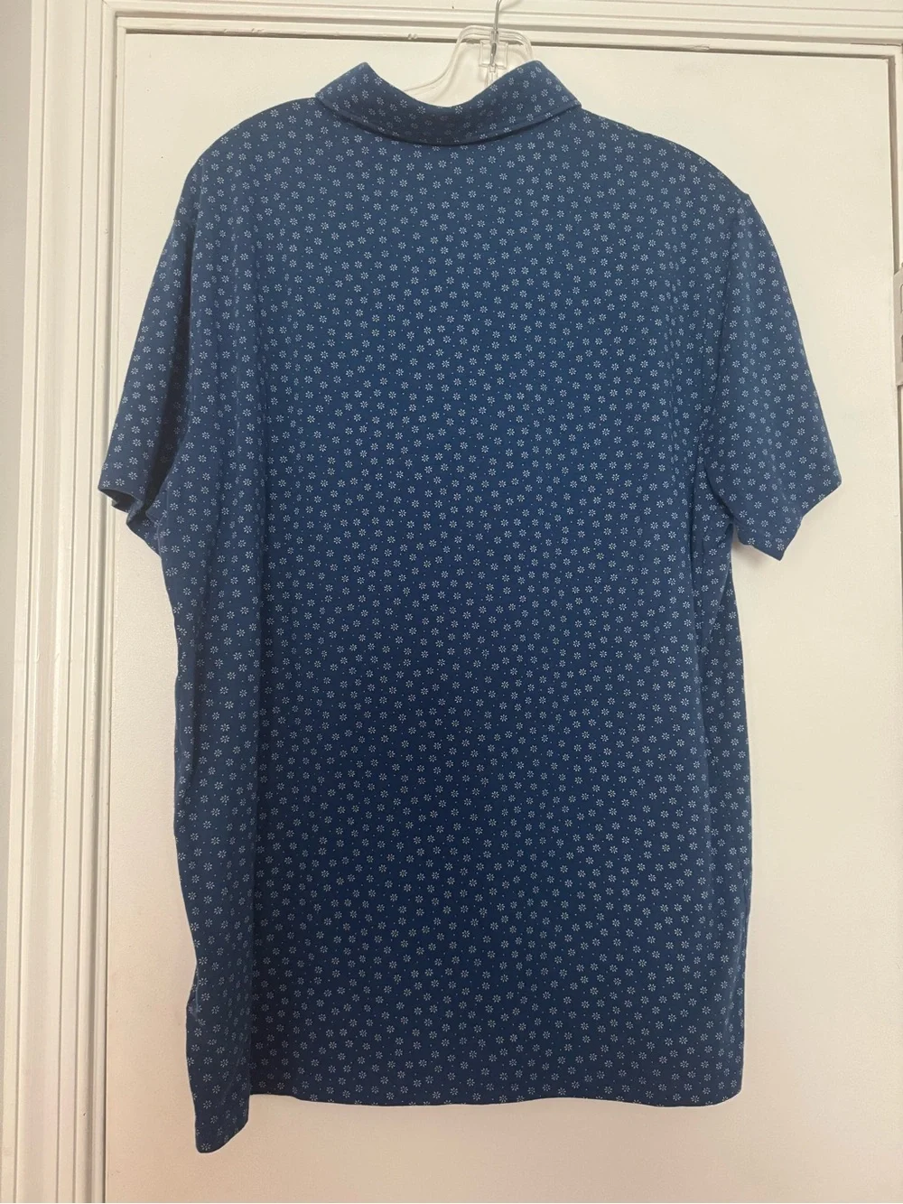 J. Crew Blue Floral Polo Size L